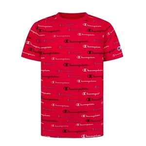 NEW Champion All Over Logo Red Shirt